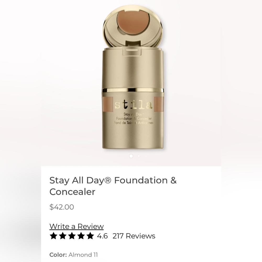 NIB🔥$42 Stila Almond 11 2in1 "Stay All Day" 12 Hour🤩Foundation & Concealer
